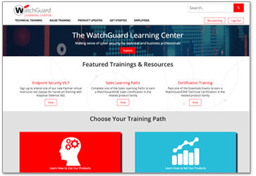 WatchGuard Learning Center home screen