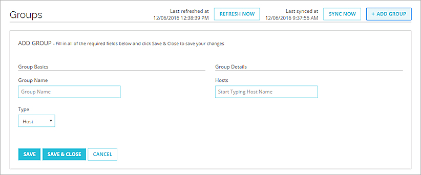 Screen shot of the Add Group dialog box