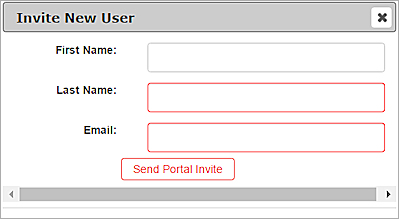Screen shot of the Invite New User dialog box in the WatchGuard Portal