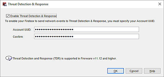 Screen shot of the Threat Detection & Response page in Policy Manager