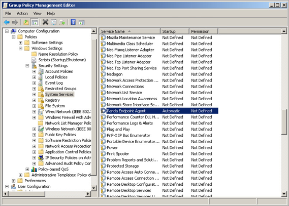 Screen shot of the Group Policy Management Editor dialog box