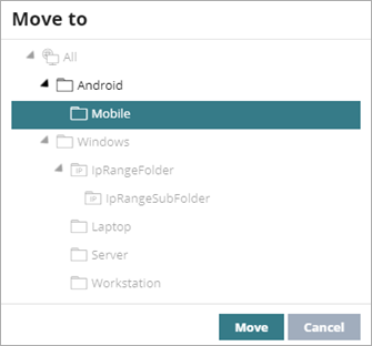 Screen shot of WatchGuard Endpoint Security, Move to dialog box