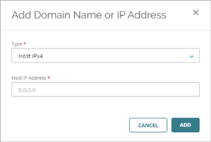 Screen shot of the Add Domain Name or IP Address dialog box