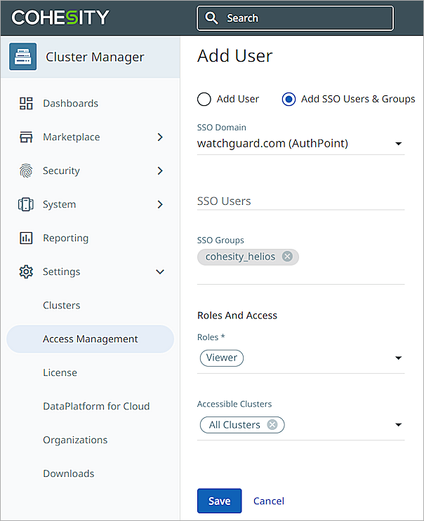 Cohesity Helios Integration with AuthPoint