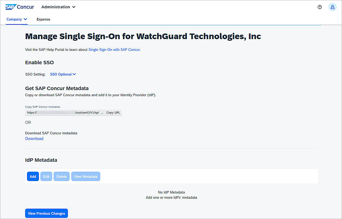 The screen shot of Manage Single Sign-on 001