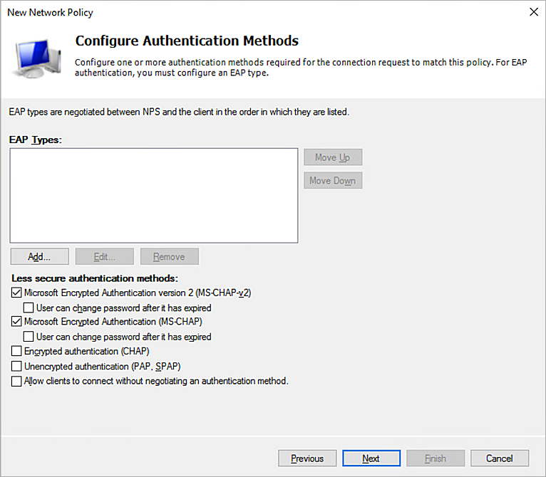 Тип аутентификации PAP. EAP-PEAP сертификат Radius сервера. Configure. Настройка NPS.