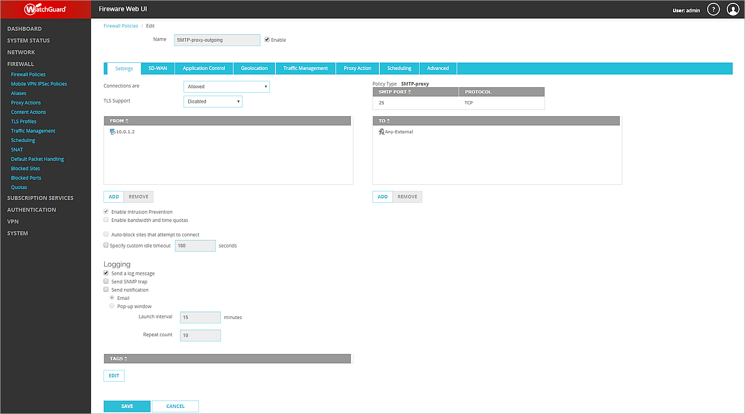 Office 365 with Firebox SMTP-Proxy Integration Guide