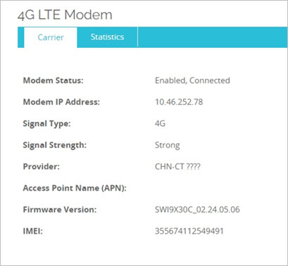 4G LTE and 5G Modem Status