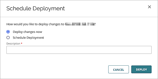 Screenshot of the Schedule Deployment page in WatchGuard Cloud