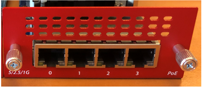 Photo of the Firebox M690 Multispeed RJ45 Interface Module with PoE