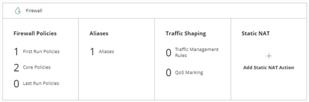 Screen shot of the Firewall section of the Device Configuration page in WatchGuard Cloud