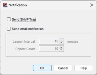 Screen shot of the Notification dialog box