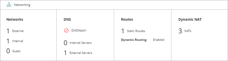 Screen shot of the Networking section of the Device Configuration page in WatchGuard Cloud