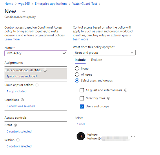 WatchGuard Account SSO Integration with Azure Active Directory