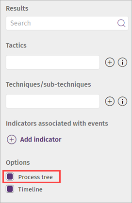 Screenshot of the process tree setting in Filters section