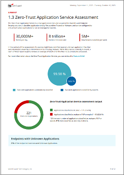 Screen shot of Endpoint Risk Assessment report - inside