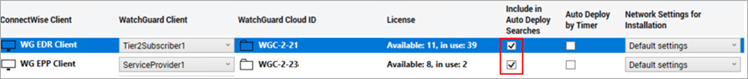 Screenshot of the Include in Auto Deploy Searches check box 