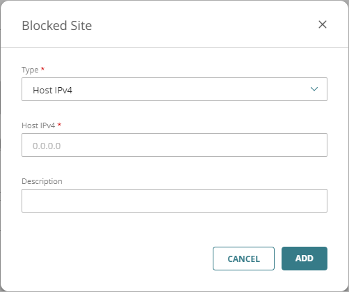 Screen shot of Blocked Site dialog box