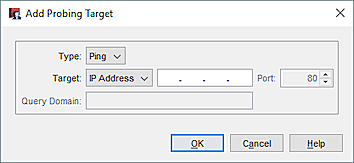 Screen shot of the Add Probing Target dialog box