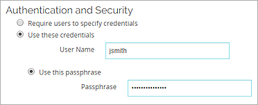 Screen shot of the passphrase option