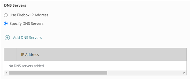 Screenshot of Specify DNS Servers