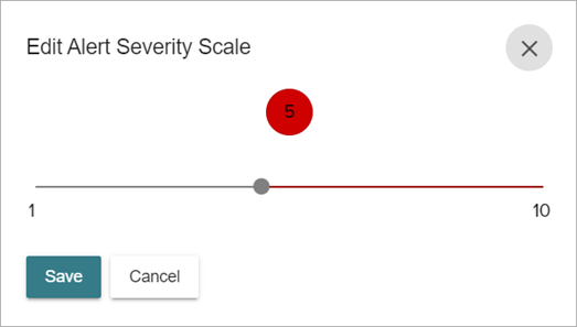 Screenshot of the Edit Alert Severity Scale dialog box