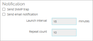 Screen shot of the Notification Settings for IPS in Fireware Web UI