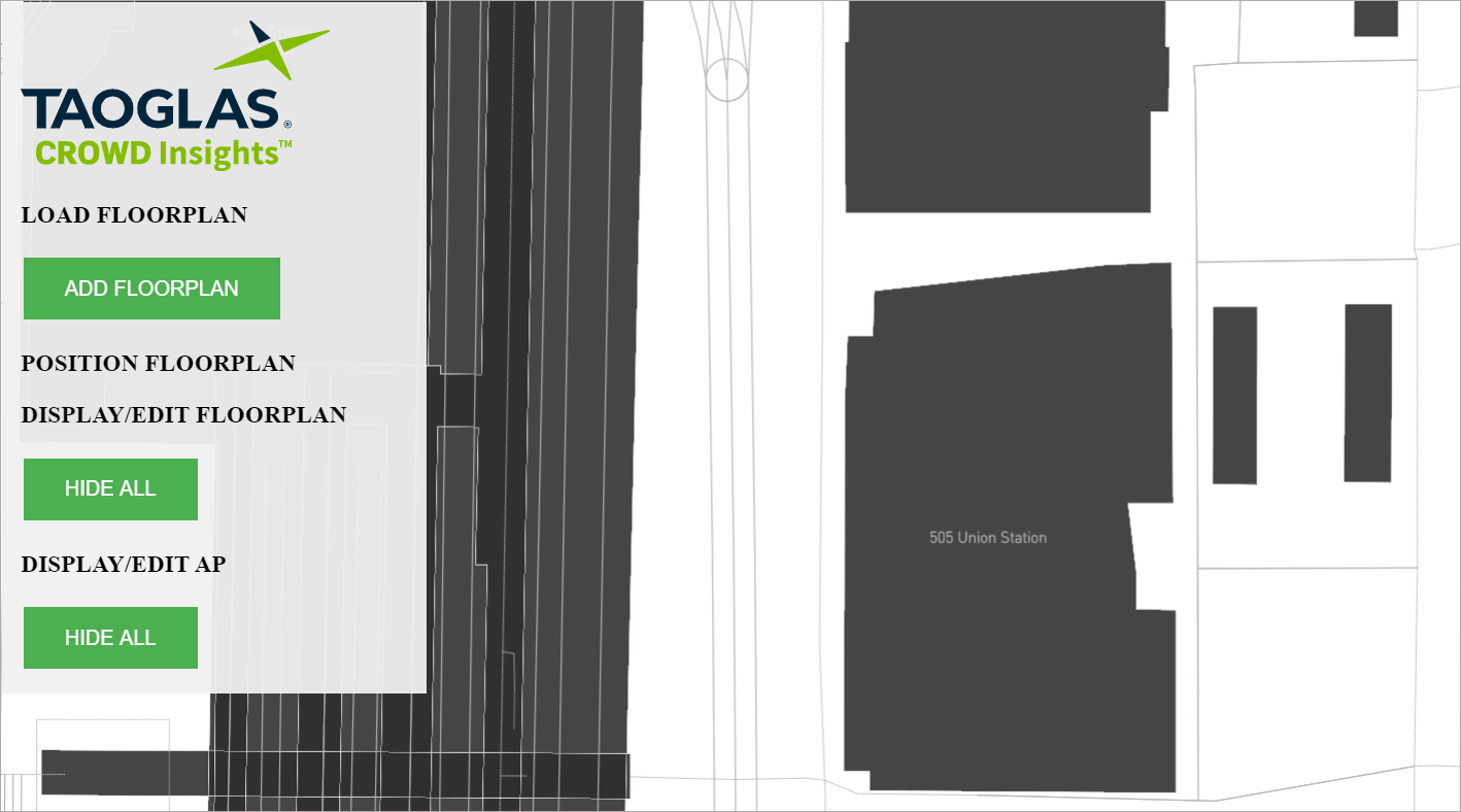 Screenshot of the Taoglas Crowd Insights floor map page