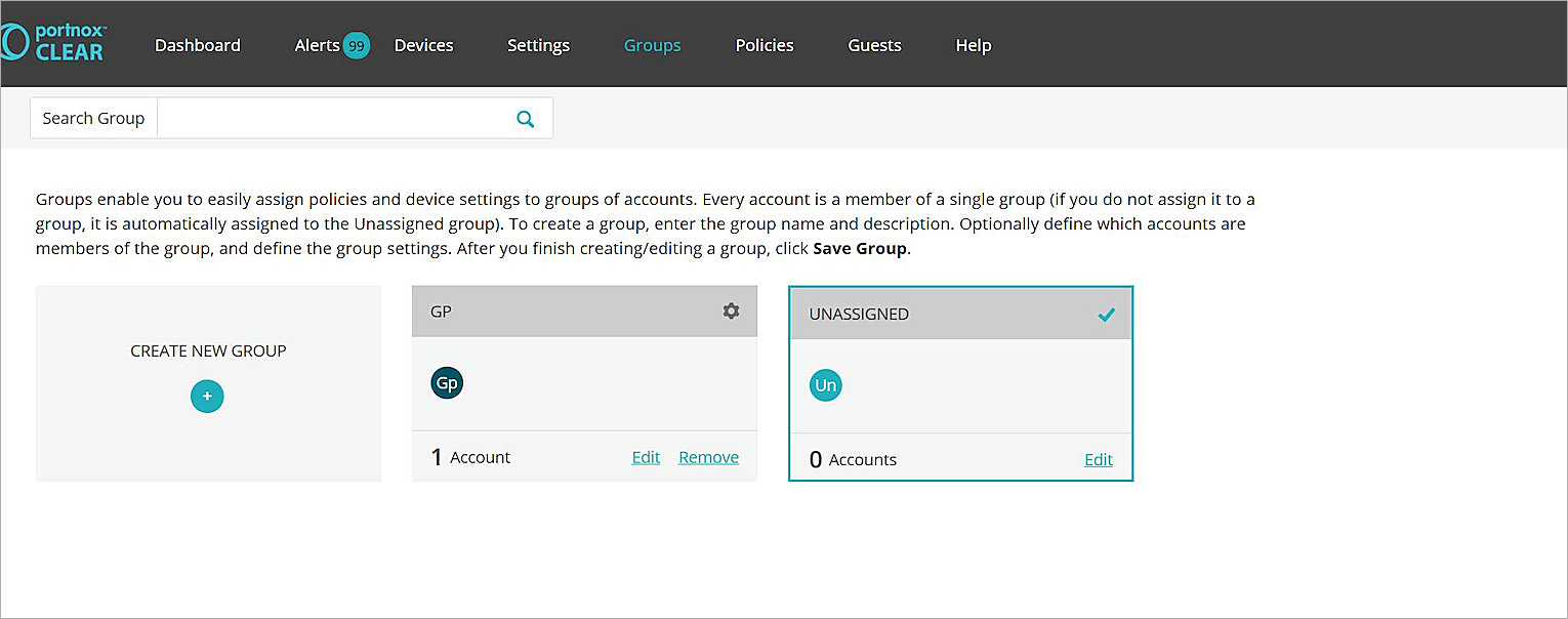 RADIUS server group