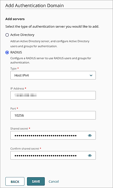 Screenshot of Add Authentication Domain page in WatchGuard Cloud