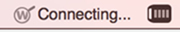Screen shot of Connecting status Mac OS X tray