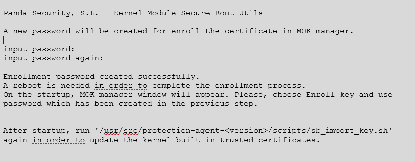 Screen shot of Panda Secure Boot.