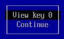 Screen shot of View key option.