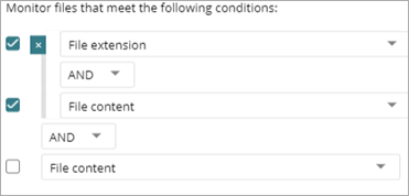 Screen shot of WatchGuard EPDR, Data Control grouped conditions