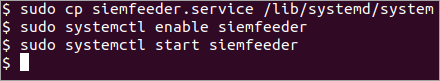 Enable the siemfeeder service.