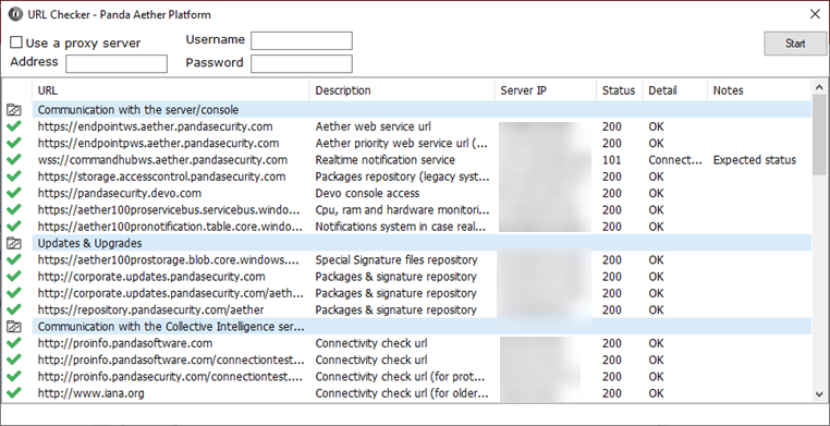 Screenshot of the URL Checker dialog box