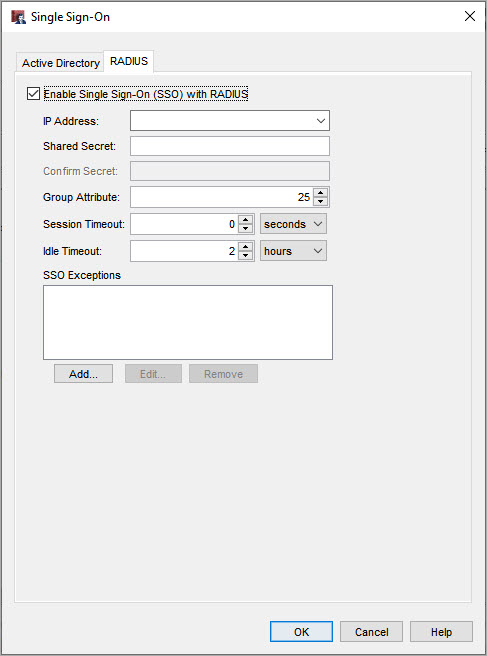 RADIUS Single Sign-On configuration in Policy Manager