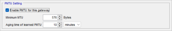 Screenshot of the PMTU bit setting in Policy Manager
