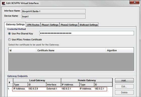 Screen shot of BovpnVif.Berlin.1 gateway settings