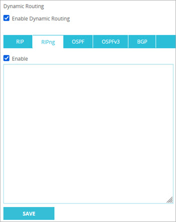 Fireware XTM Web UI — Dynamic Routing RIPng page