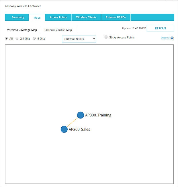 Screenshot of the Wireless Coverage Map