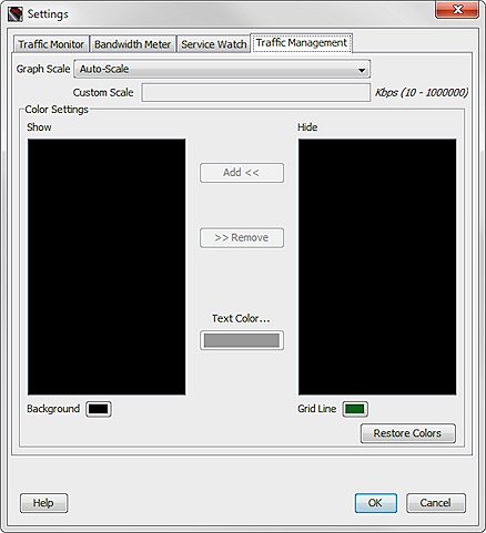 Screen shot of the FSM Traffic Management settings