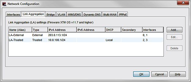 Screenshot of the Network Configuration dialog box.