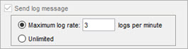 Screenshot of the Send Log Message dialog box.