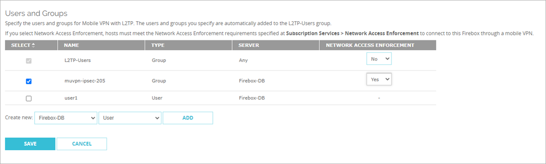 Screen shot of the Host Sensor Enforcement settings