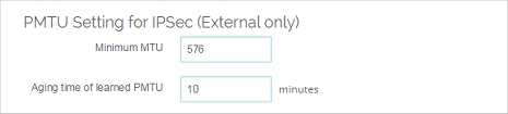 PMTU setting for IPSec on an external interface