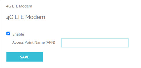 Screen shot of the Network > 4G LTE Modem page in Fireware Web UI