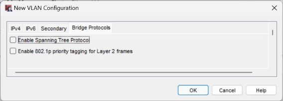 Screen shot of Spanning Tree settings in Policy Manager