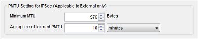 PMTU settings for an External interface