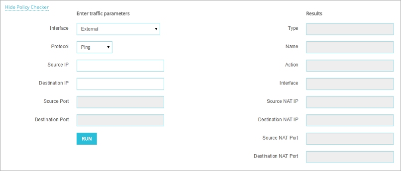 Screen shot of Policy Checker